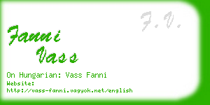 fanni vass business card